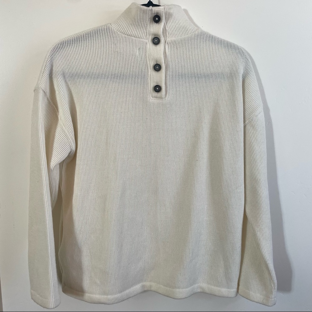 Madewell mock neck button back top